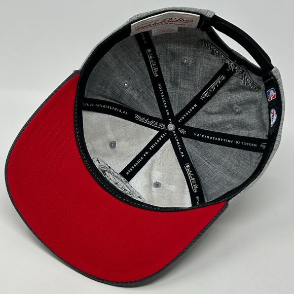 Philadelphia 76ers Hat Baseball Cap Mitchell & Ness Basketball NBA Snapback Gray - Picture 4 of 11